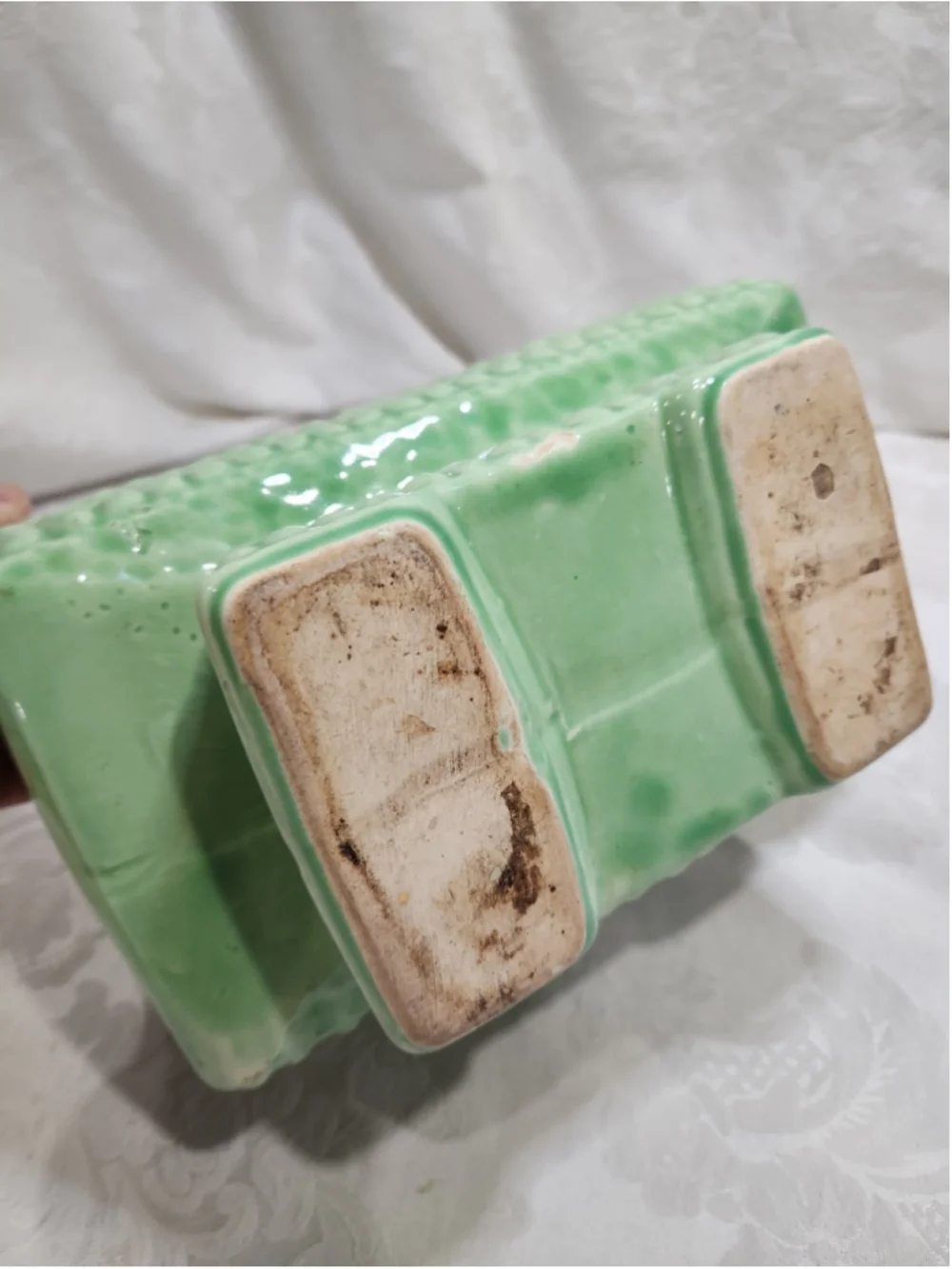 Vintage McCoy Pottery Planter Green Glazed Quilted MCM
